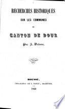 Recherches historiques sur les communes du canton de Dour