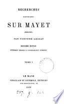 Recherches historiques sur Mayet (Maine).