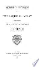 Recherches historiques sur une partie du Velay