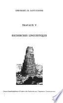 Recherches linguistiques