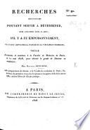 Recherches médico-légales pouvant servir à déterminer même long-temps après la mort, s'il y a eu empoisonnement ... Thèse, etc