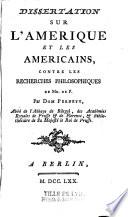 Recherches philosophiques sur les américains