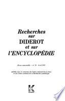 Recherches sur Diderot et sur l'Encyclopédie