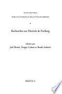 Recherches sur Dietrich de Freiberg