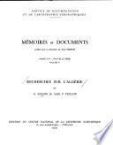 Recherches sur l'Algérie