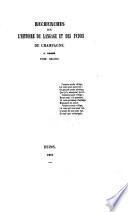 Recherches sur l'histoire du langage et des patois de Champagne