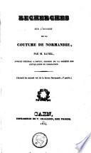 Recherches sur l'origine de la coutume de Normandie