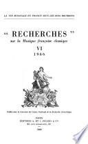 Recherches sur la musique française classique