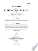 Recherches sur la rubéfaction des eaux et leur oxygénation par les animalcules et les algues
