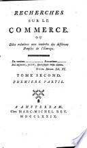 Recherches sur le commerce