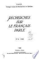 Recherches sur le français parlé