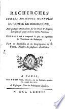 Recherches sur les anciennes monnoies du Comté de Bourgogne