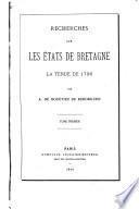 Recherches sur les états de Bretagne
