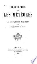 Recherches sur les météores et sur les lois qui les régissent
