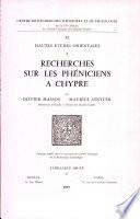 Recherches sur les Phéniciens à Chypre