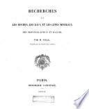 Recherches sur les roches, les eaux et les gîtes minéraux des provinces d'Oran et d'Alger