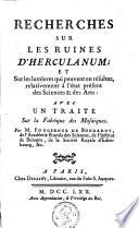 Recherches sur les ruines d'Herculanum