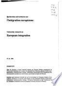 Recherches Universitaires Sur L'intégration Européenne