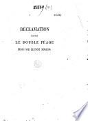 Réclamation contre le double péage perçu sur le pont Morand