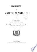 Récolement des archives municipales