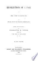 Recollections of a Page at the Court of Louis XVI. By Felix, de France d' Hézecques