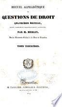 Recueil alphabétique de questions de droit
