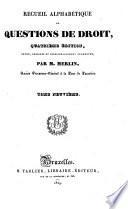 Recueil alphabétique de questions de droit