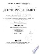 Recueil alphabétique des questions de droit qui se présentent le plus fréquemment dans les tribunaux