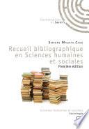 Recueil bibliographique en Sciences humaines et sociales