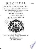 Recueil complet par ordre de dates, de tous les arrêts du Parlement de Paris... concernant les soi-disans Jésuites