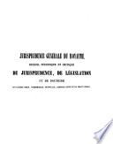 Recueil critique de jurisprudence et de législation