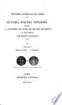 Recueil d'actes notariés relatifs à l'histoire de Paris et de ses environs au XVIe siècle: 1532-1555
