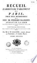 Recueil d'arrêts du Parlement de Paris
