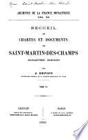 Recueil de chartes et documents de Saint-Martin-des-Champs