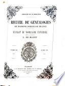 Recueil de généalogies de maisons nobles de France