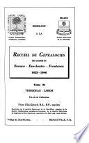 Recueil de genealogies des comtés de Beauce, Dorchester [et] Frontenac, 1625-1946: Thibodeau