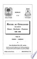 Recueil de généalogies des comtés de Beauce, Dorchester, Frontenac: Dubois