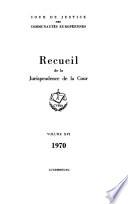 Recueil de la jurisprudence de la Cour