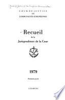 Recueil de la jurisprudence de la Cour