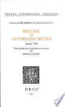 Recueil de lettres secrètes