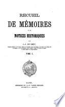 Recueil de mémoires et de notices historiques