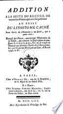 Recueil de pieces importantes sur l'operation de la taille, faite par le lithotome cache (etc.)
