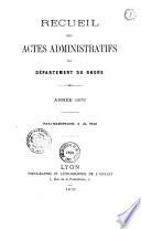 Recueil des actes administratifs - Rhône, Préfecture