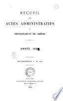 Recueil des actes administratifs - Rhône, Préfecture
