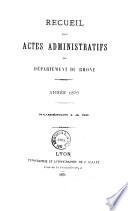 Recueil des actes administratifs - Rhône, Préfecture