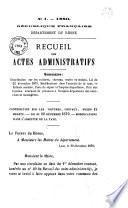 Recueil des actes administratifs - Rhône, Préfecture