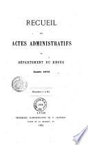 Recueil des actes administratifs - Rhône, Préfecture
