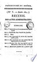 Recueil des actes administratifs - Rhône, Préfecture