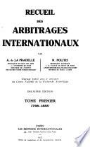 Recueil des arbitrages internationaux