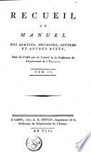 Recueil des arrêtes de la préfecture de la Flandre orientale ...